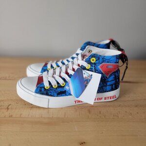 DC Comics Superman High Top Sneakers Shoes Size 8 Blue NWT Men Teen Bioworld